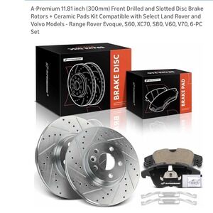 A-Premium Front Brake Rotors and Ceramic Pads Kit for Land Rover Volvo